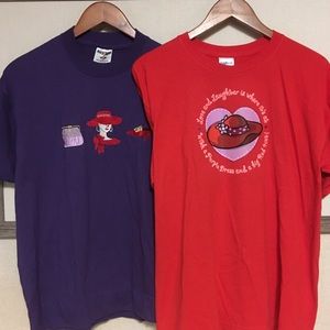 Red Hat Society 2 T Shirts Bundle Sz L